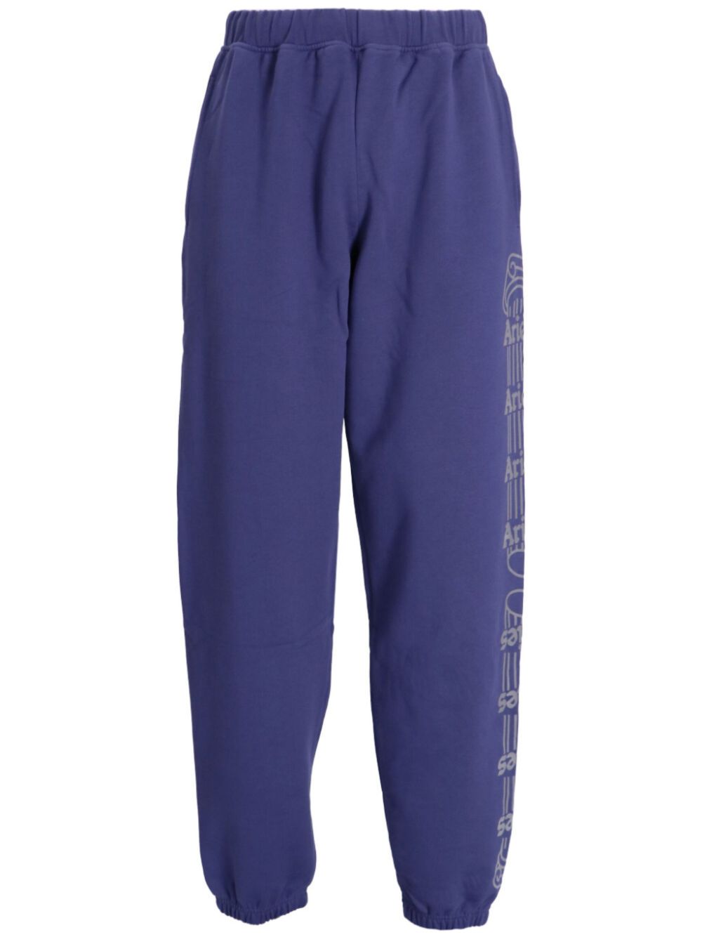 Column-print cotton track pants - Blue
