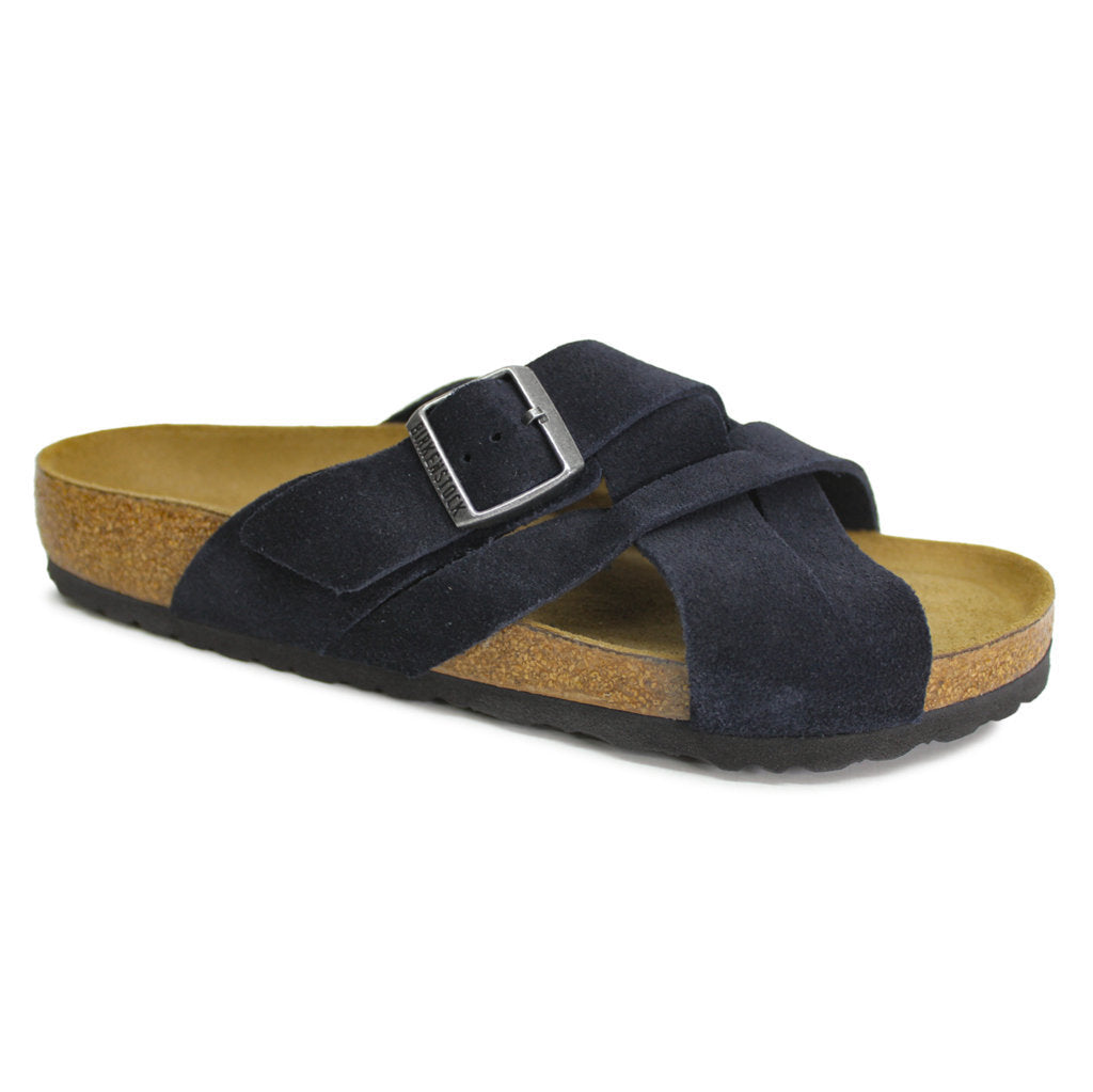 Birkenstock Lugano Suede Leather Unisex Slides Sandals