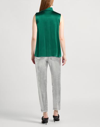 Woman Top Green Size 4 Acetate, Silk