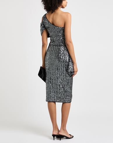 Woman Midi dress Charcoal Size 6 Polyester, Polyamide, Elastane