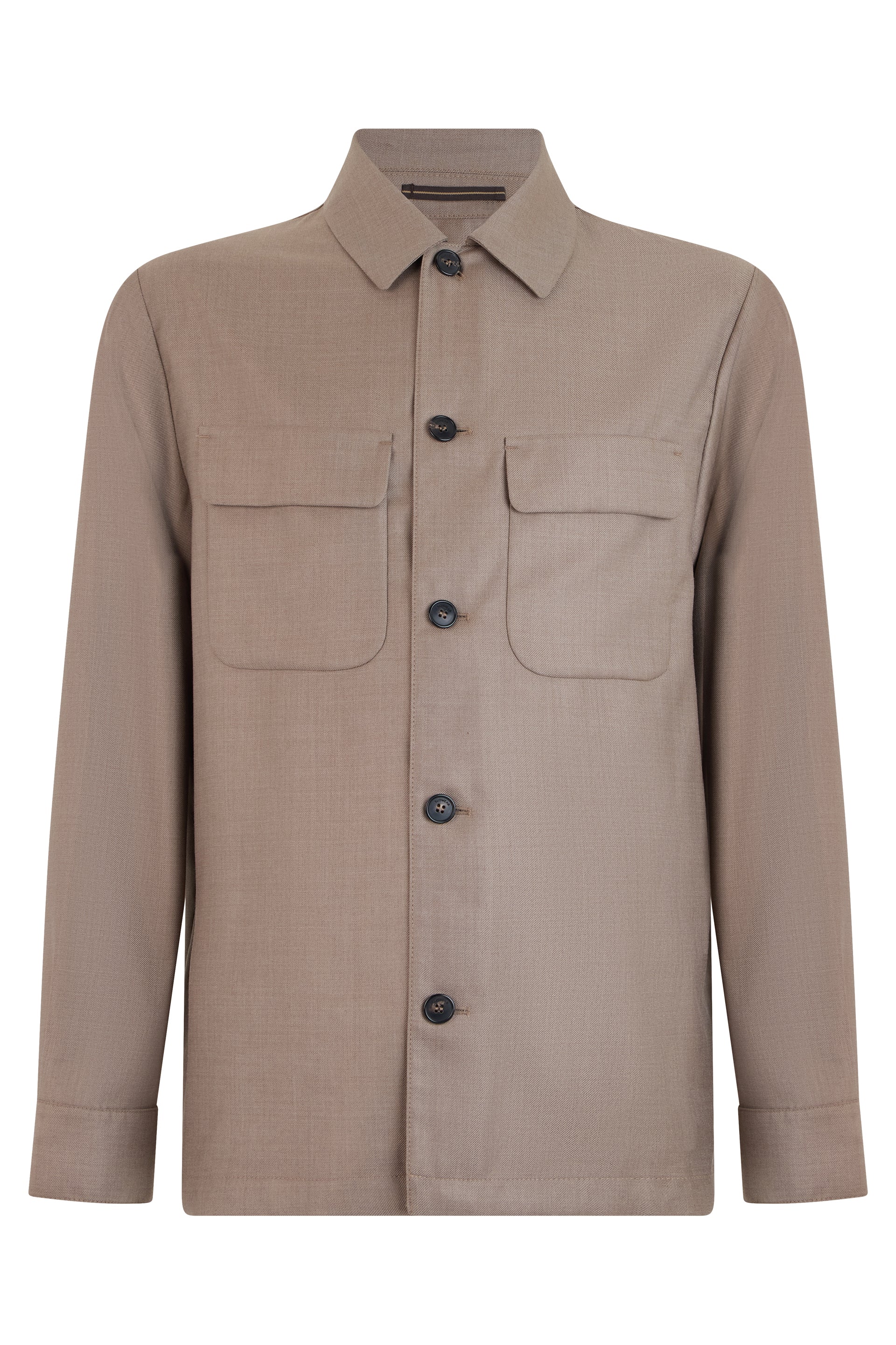 Virgin Wool Buttoned Jacket — Beige
