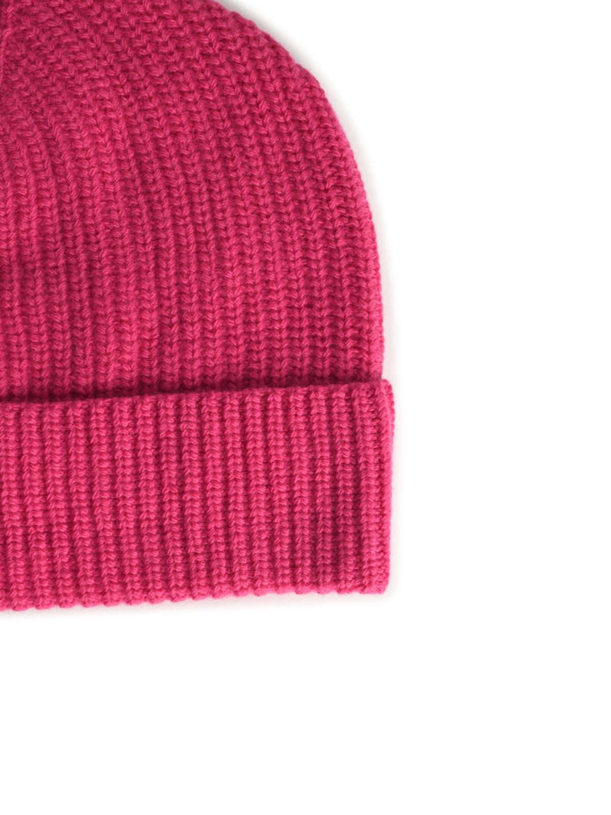 Sieben Gauge Fuchsia Woll Mütze