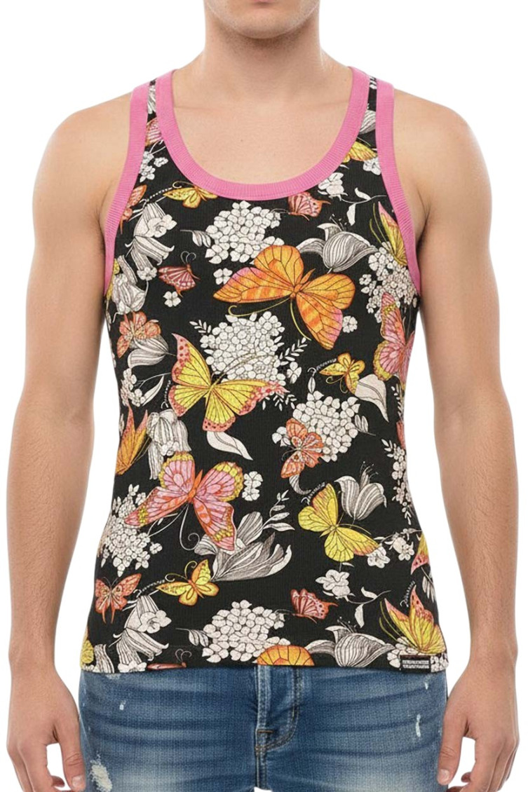 Black Floral Tank Top