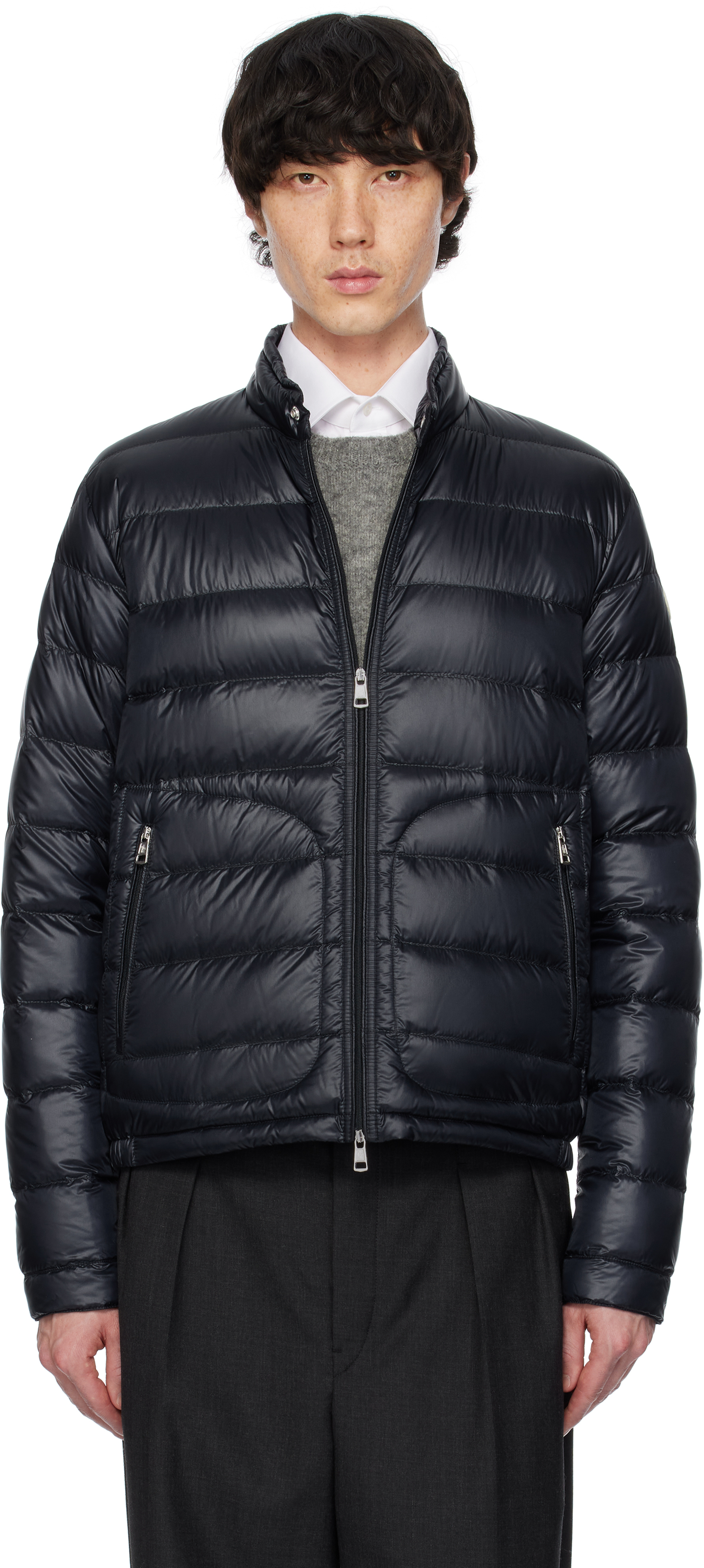 Moncler Navy Acorus Short Down Jacket