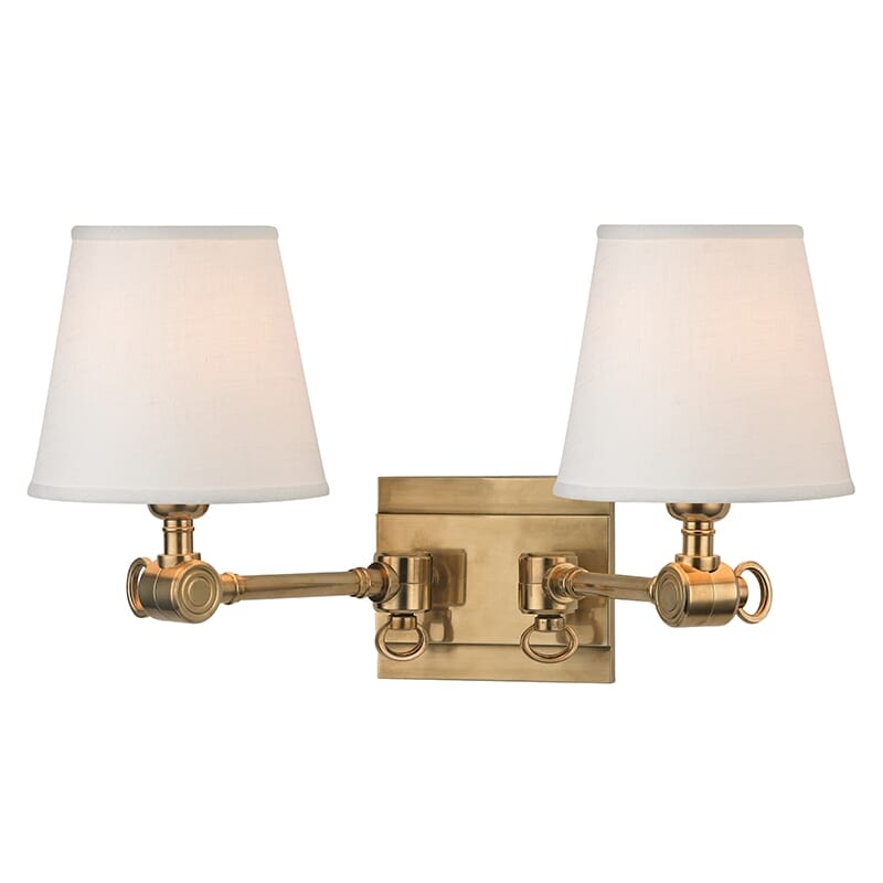 Hillsdale 2-Light 10" Wall Sconce in Aged Bra