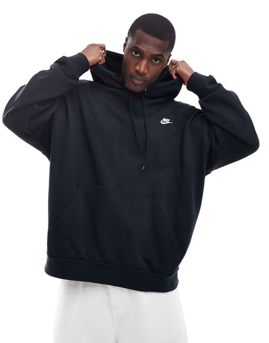 Club french terry oversized hoodie in black