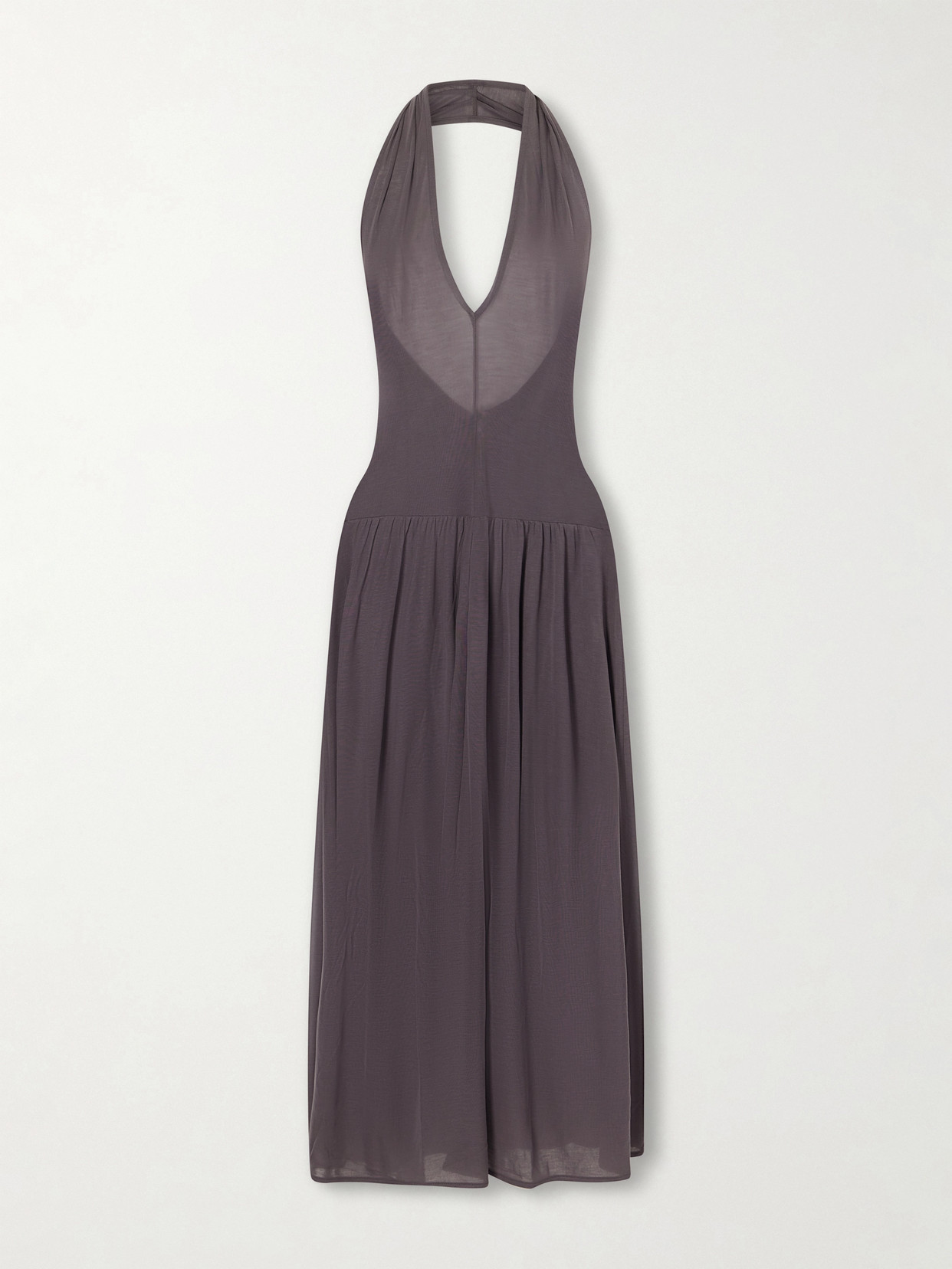 Tencel Lyocell Halterneck Midi Dress - Gray
