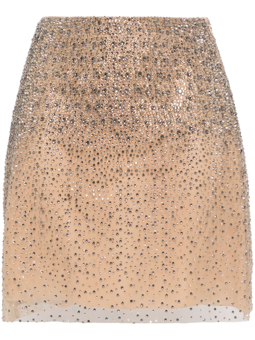 Crystal-embellished mini skirt - Neutrals