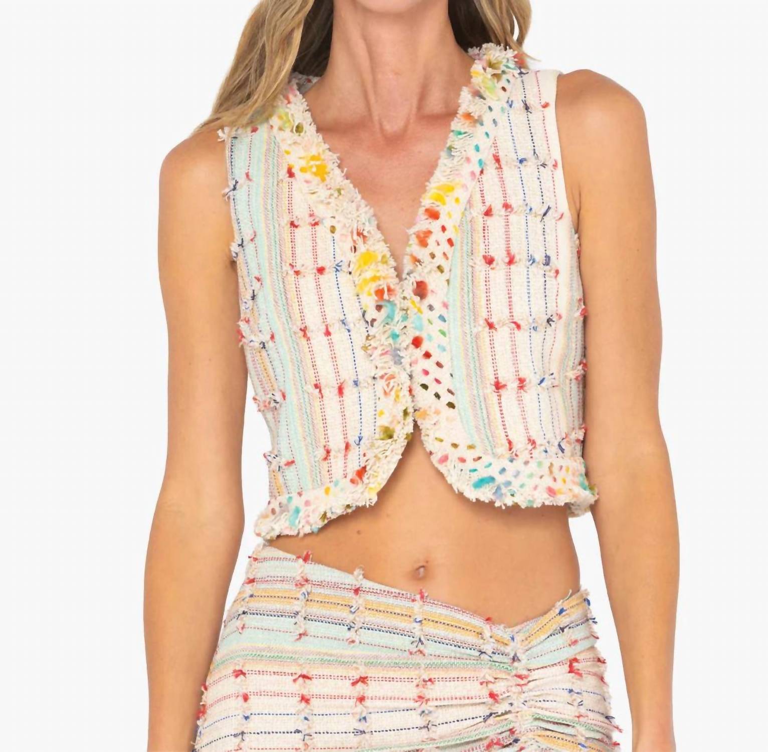 Leona Vest In Canvas Multi