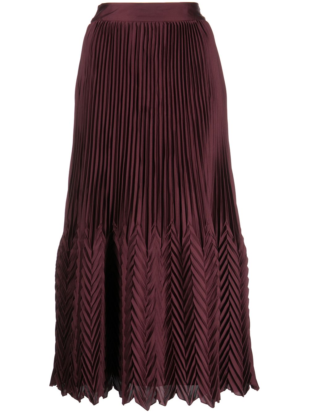 Marta pleated midi skirt - Red