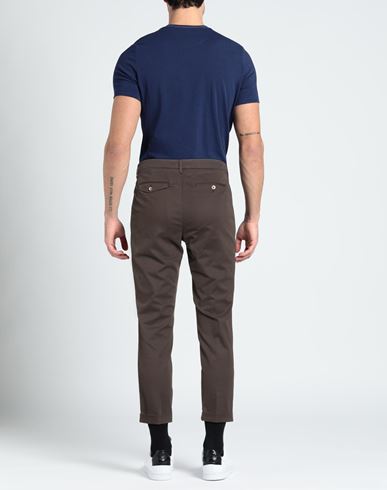Man Pants Dark brown Size 42 Cotton, Elastane