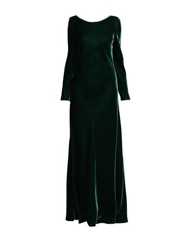 Woman Maxi dress Dark green Size 12 Viscose, Cupro