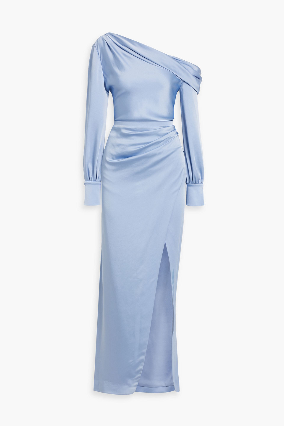 SIMKHAI - Cam one-shoulder satin-crepe maxi dress - Blue - US 2