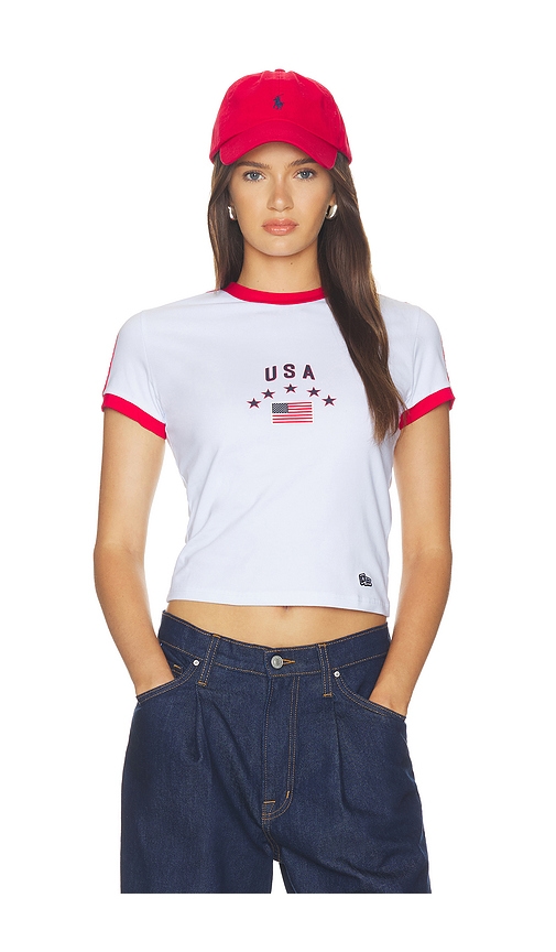 Hype and Vice Usa Goalie Tee in WHITE. XS also in S, M, L, XL/1X