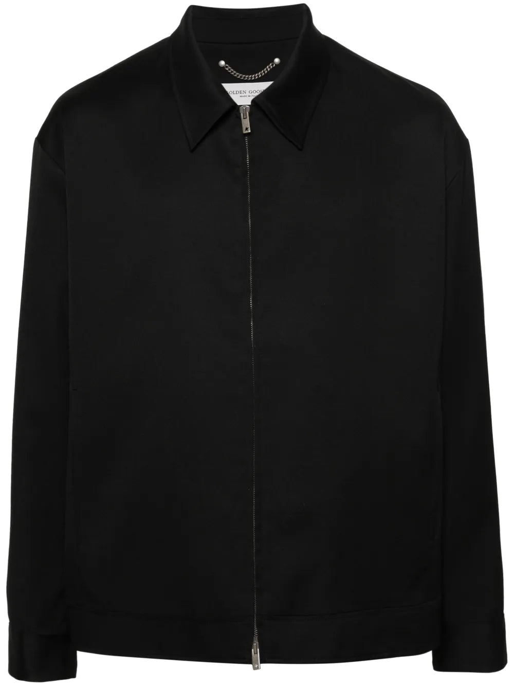 Virgin Wool Twill Shirt Jacket — Black