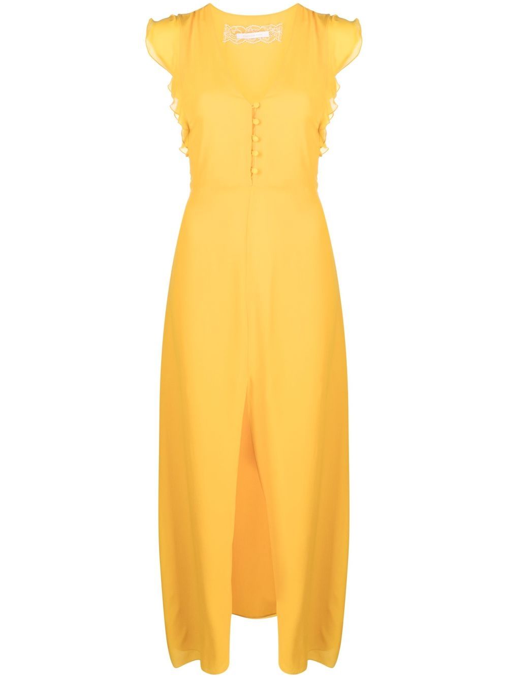 Long empire-line silk dress - Orange