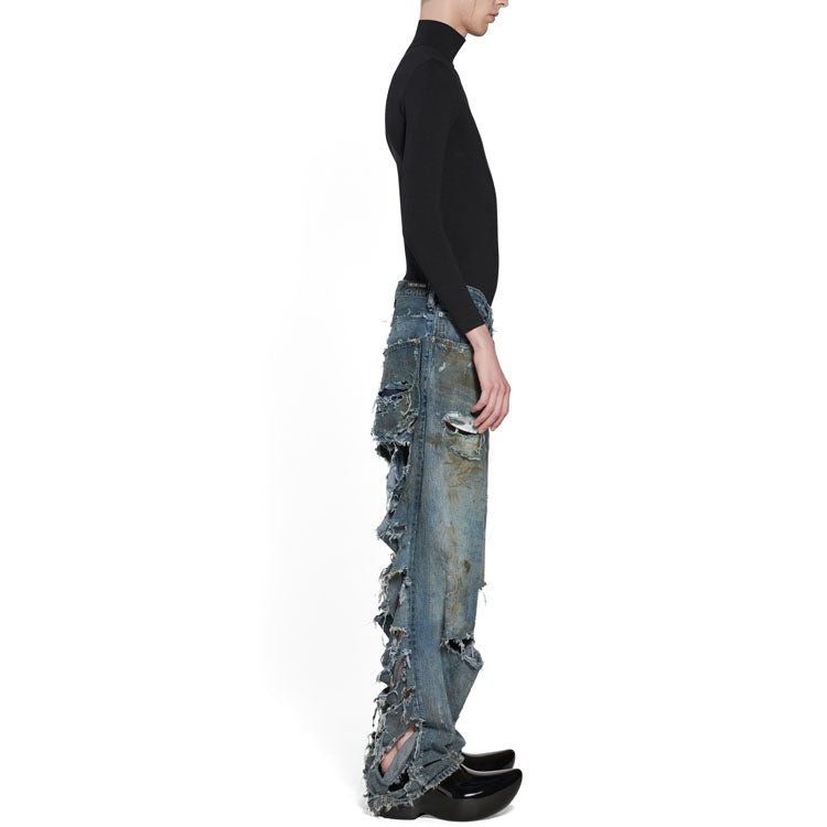Super Destroyed Baggy Pants 'Light Blue'