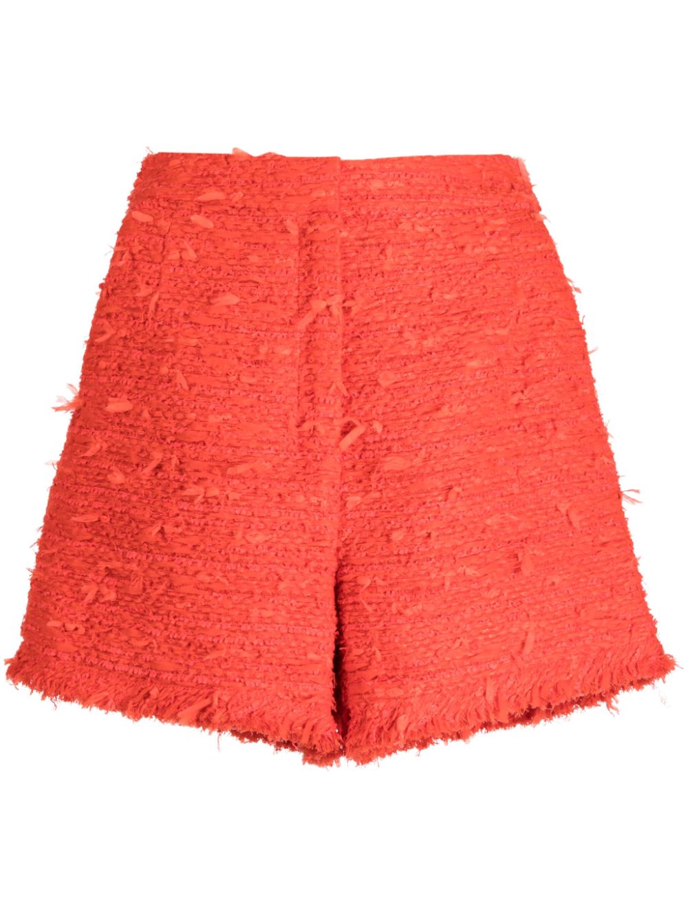 Tweed high-waist shorts - Black