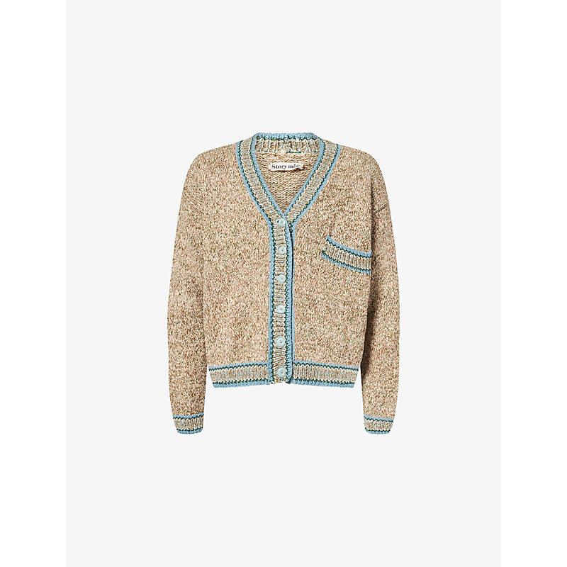 Mens Bulb V-Neck Cotton Knitted Cardigan