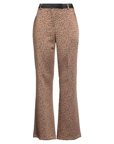 B. yu Woman Pants Camel Size M Polyester, Elastane