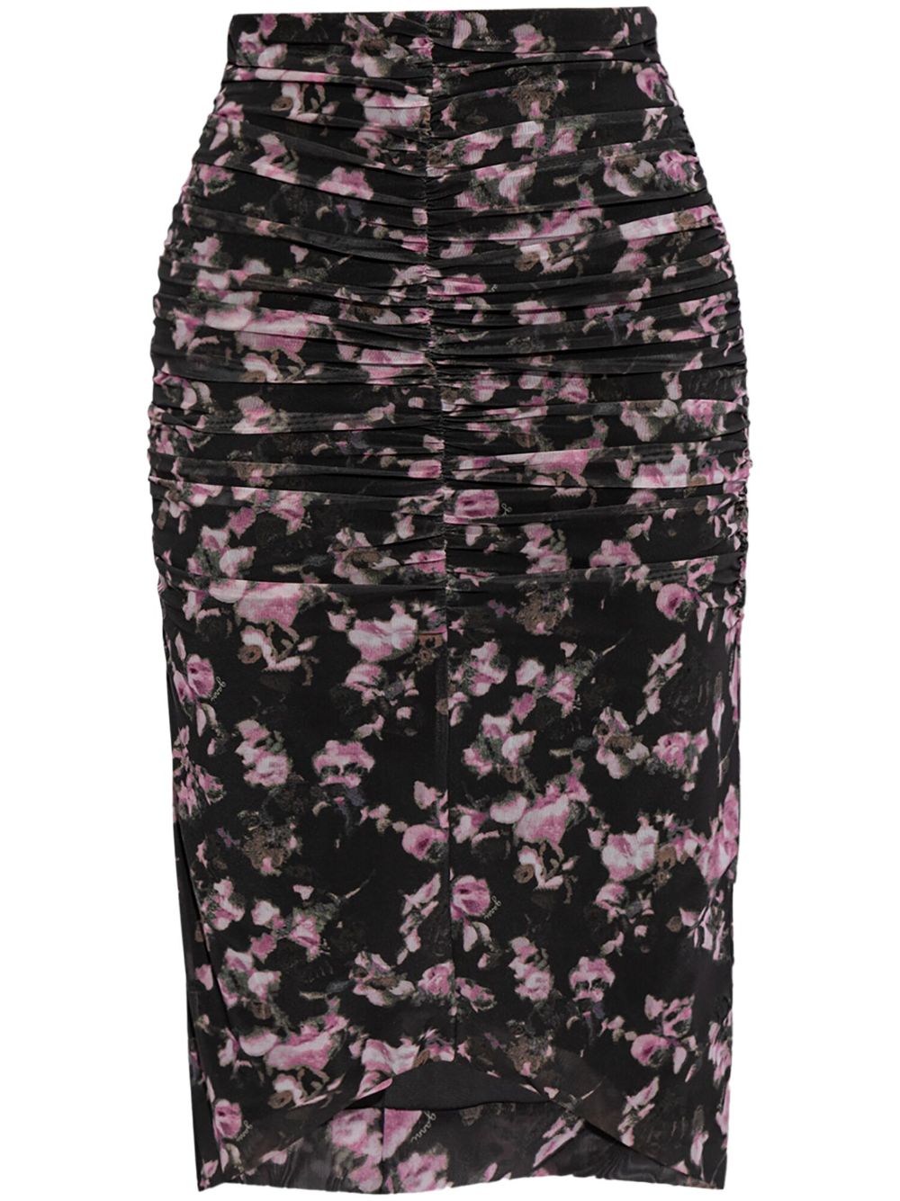 Floral-print pencil skirt - Black