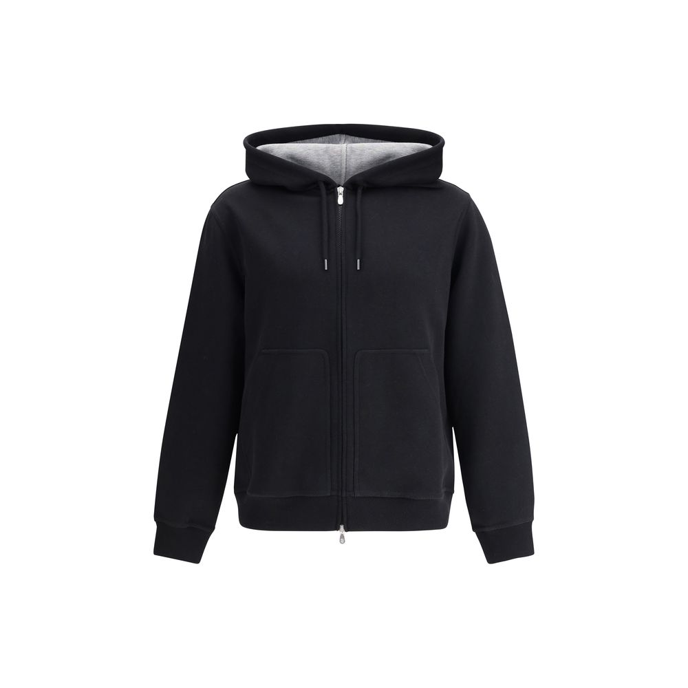 Cotton-Blend Hoodie — Black