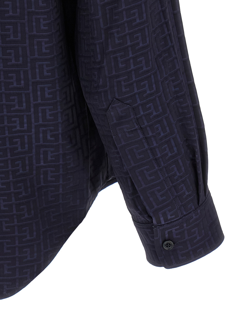 Balmain - long sleeve nylon silk shirt buttoned collar