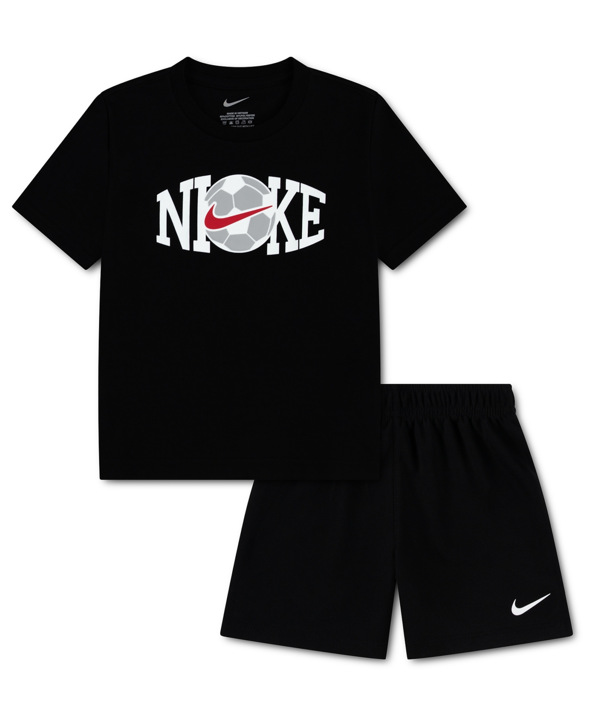 Toddler Boys' 2T-4T Soccer Graphic T-Shirt and Mesh Shorts, 2-Piece Set - Black