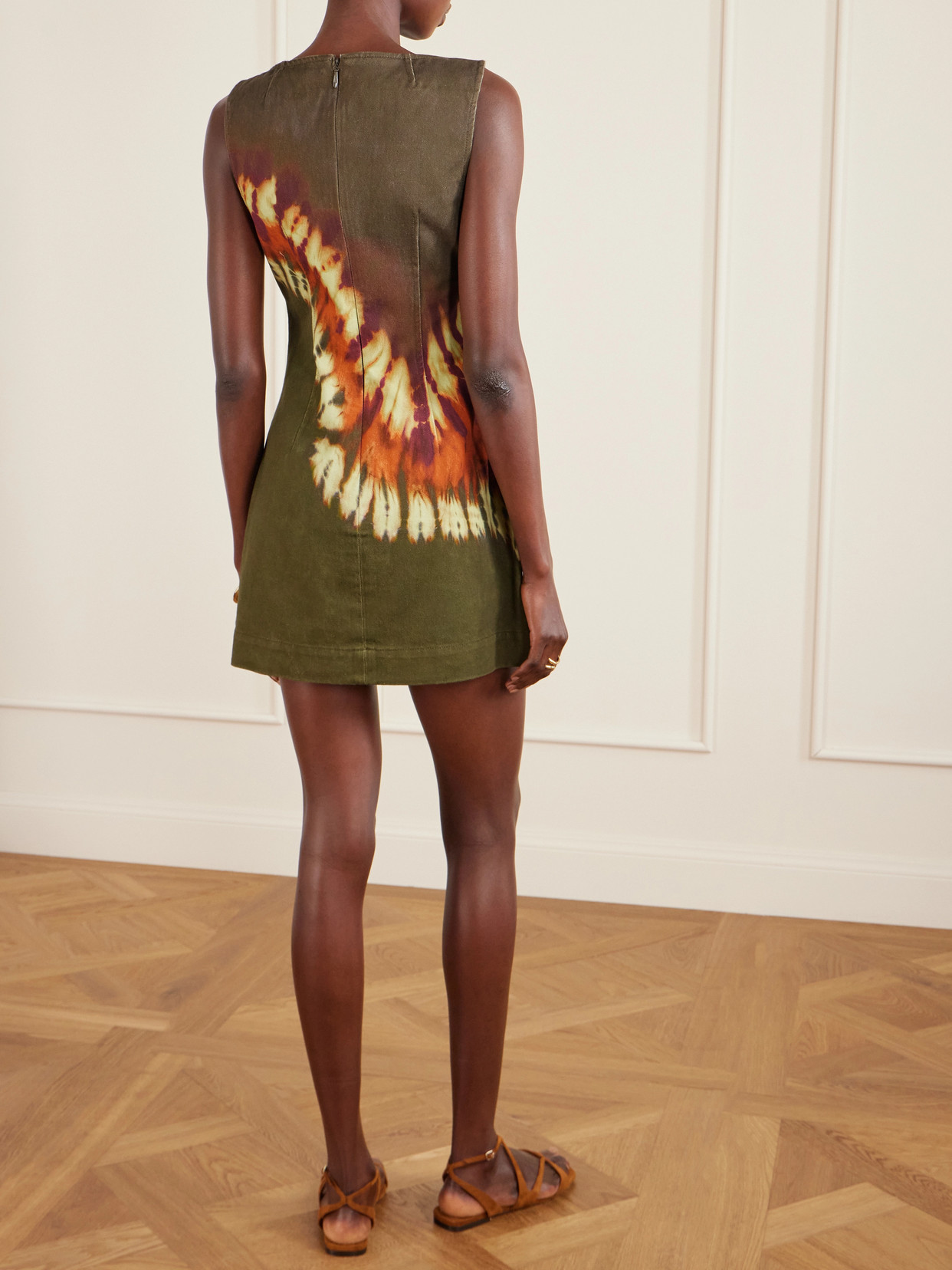 Marilyn Tie-dye Denim Mini Dress - Green