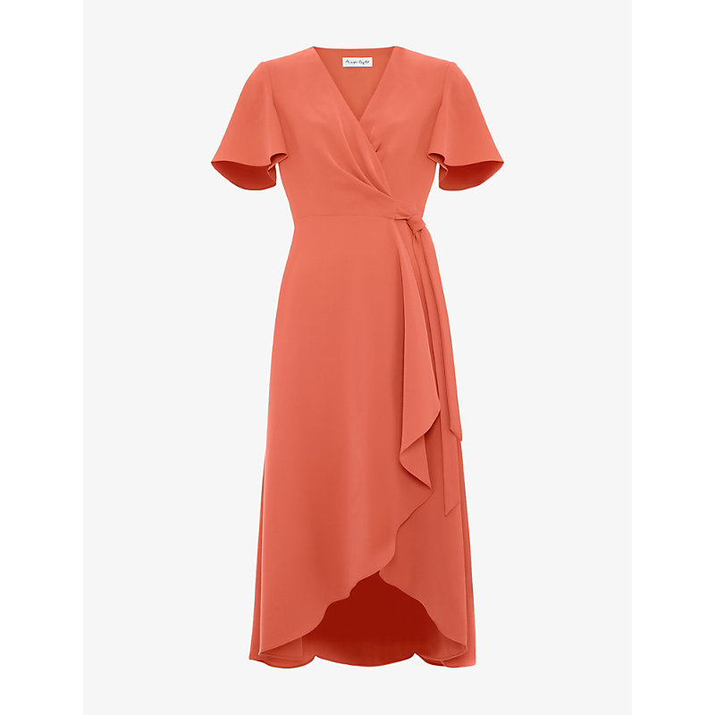 Womens Julissa Wrap-Front Woven Midi Dress