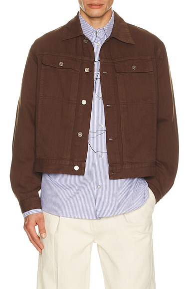 Le17Septembre Denim Trucker Jacket in Brown - Brown. 48 also