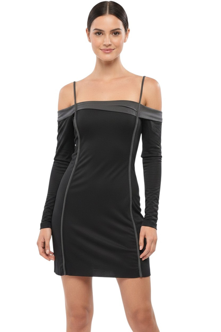 Black Off Shoulder Mini Dress