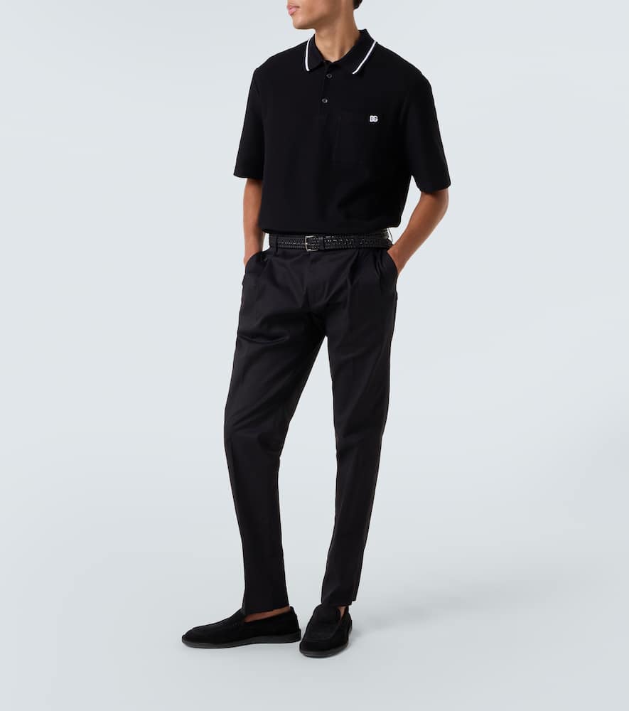 DG embroidered cotton polo shirt
