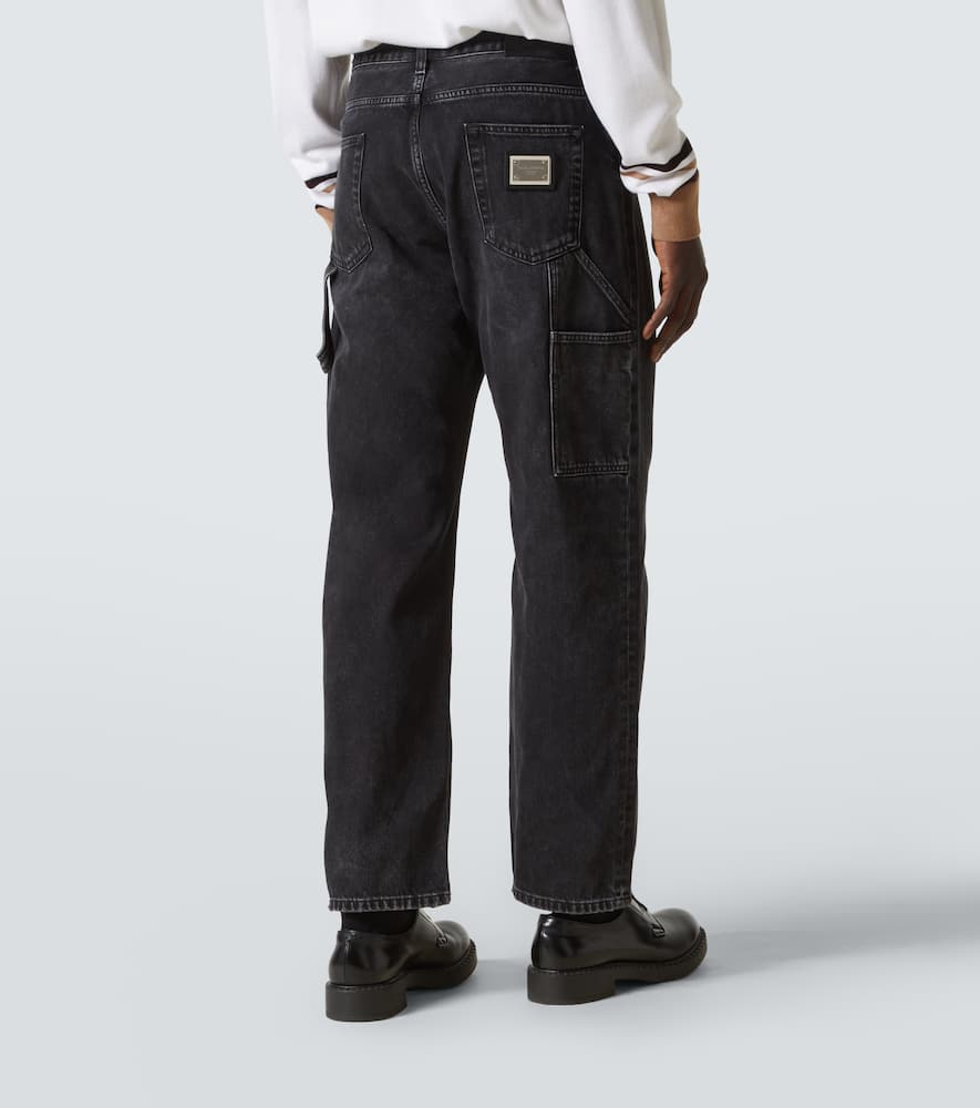 Mid-rise straight jeans