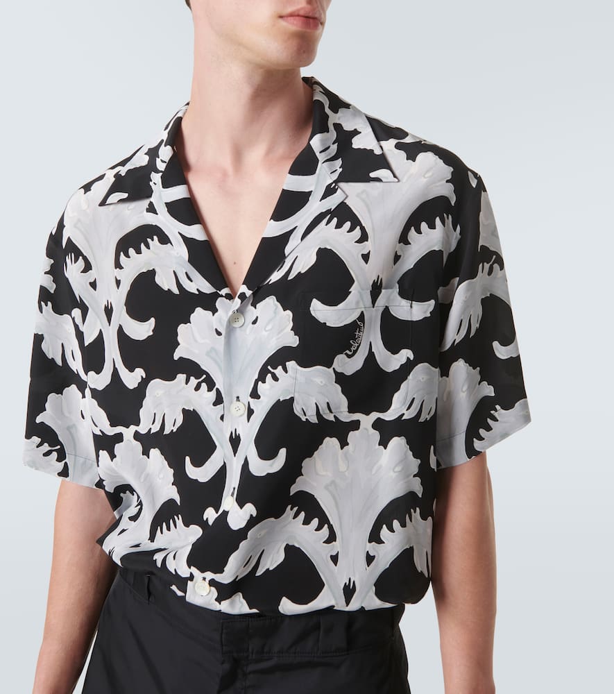 Printed silk bowling shirt