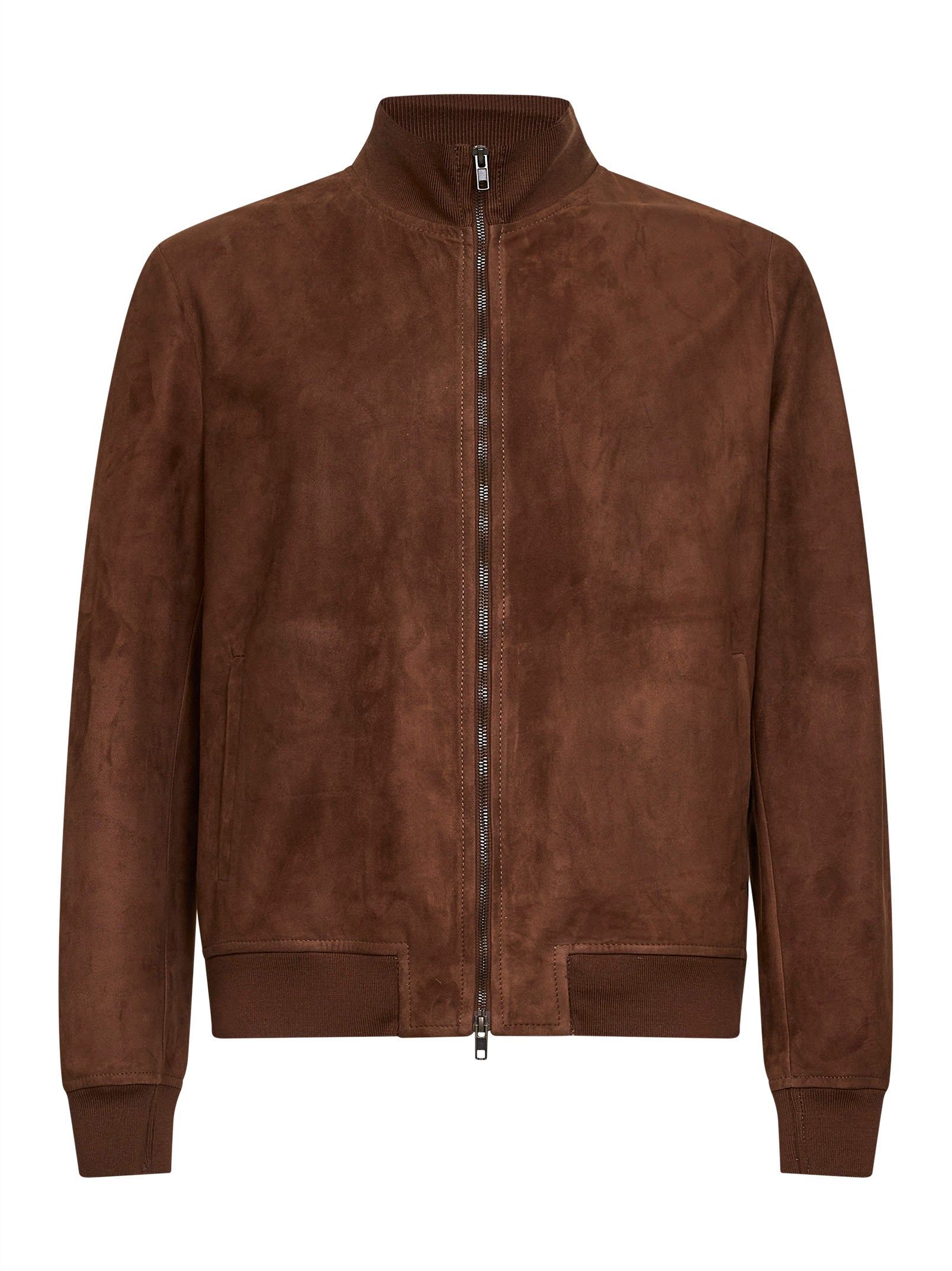 Suede Ovine Leather Jacket — Brown