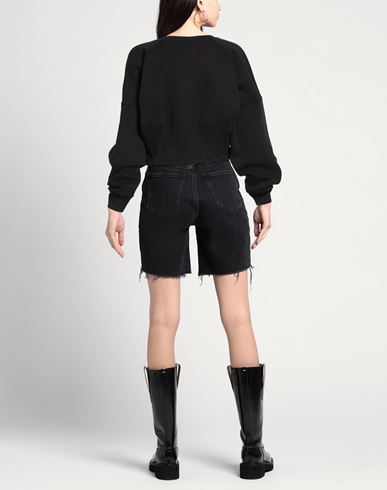 Woman Sweatshirt Black Size M Cotton, Polyester