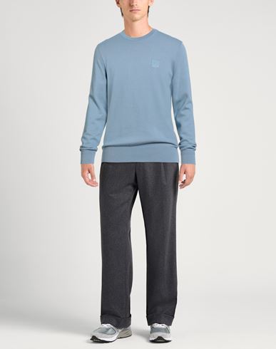 Man Sweater Sky blue Size L Cotton, Cashmere