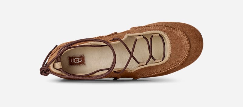 ® Women's Quill Ballet Sneaker Suede Shoes in Chestnut/Sand