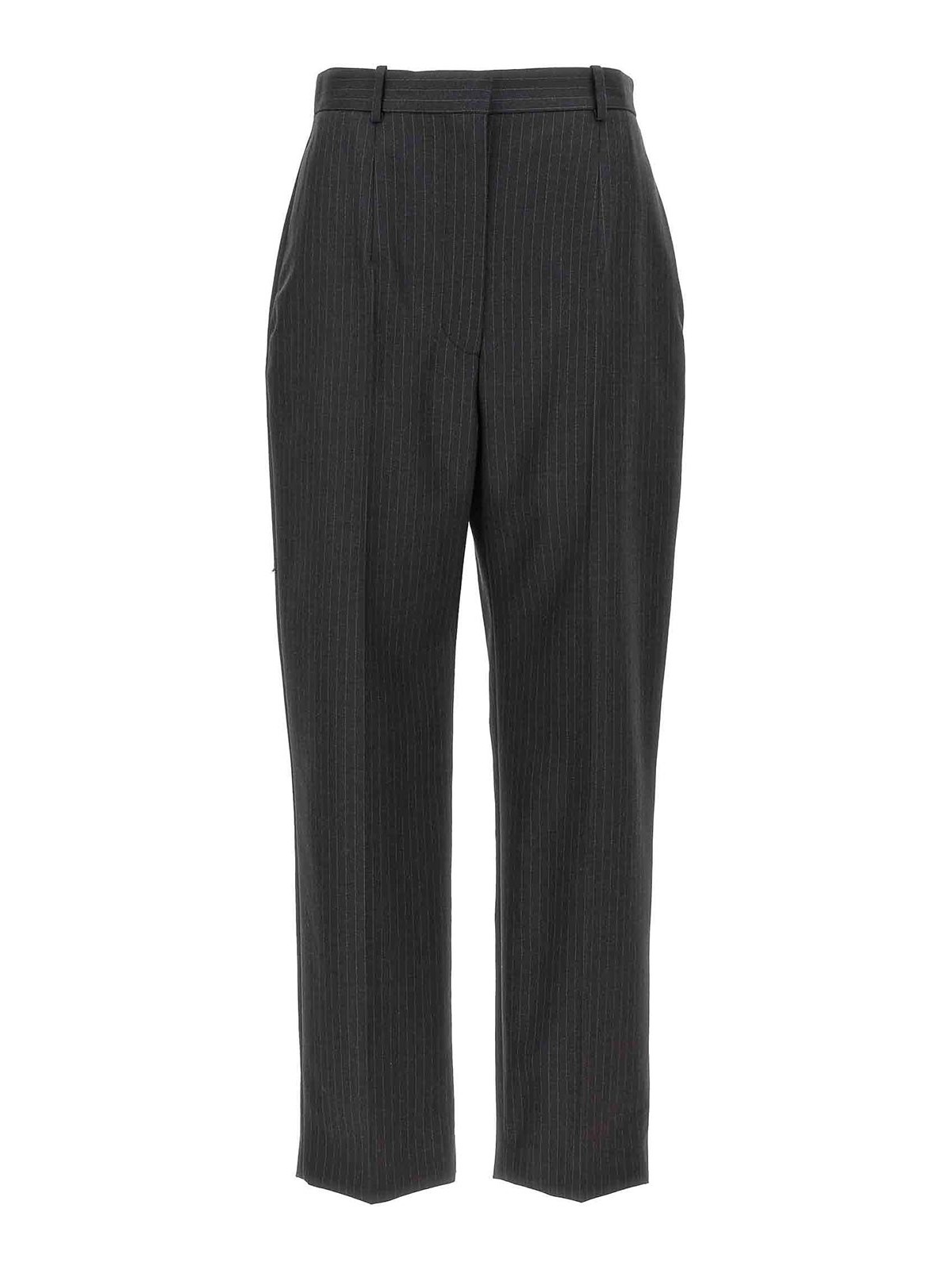 -Pinstripe Pantaloni Grigio-Donna