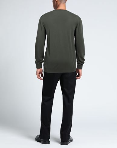 Man Sweater Military green Size 40 Cotton