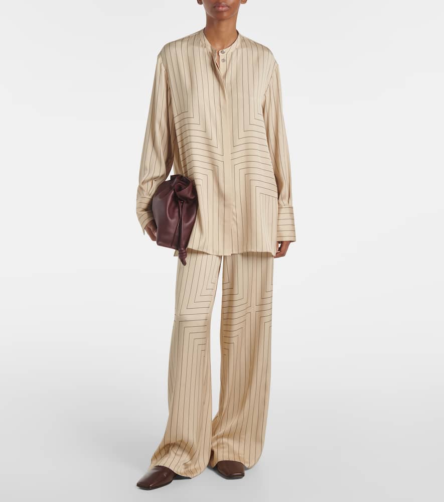 Athena striped silk-blend shirt
