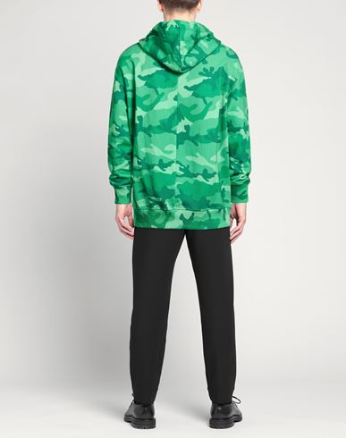 Man Sweatshirt Green Size L Cotton, Elastane