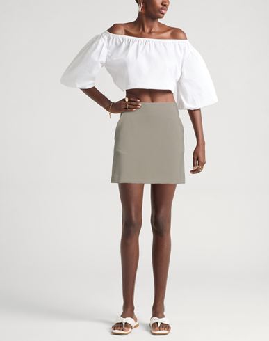 Woman Mini skirt Grey Size 8 Polyester, Viscose, Elastane