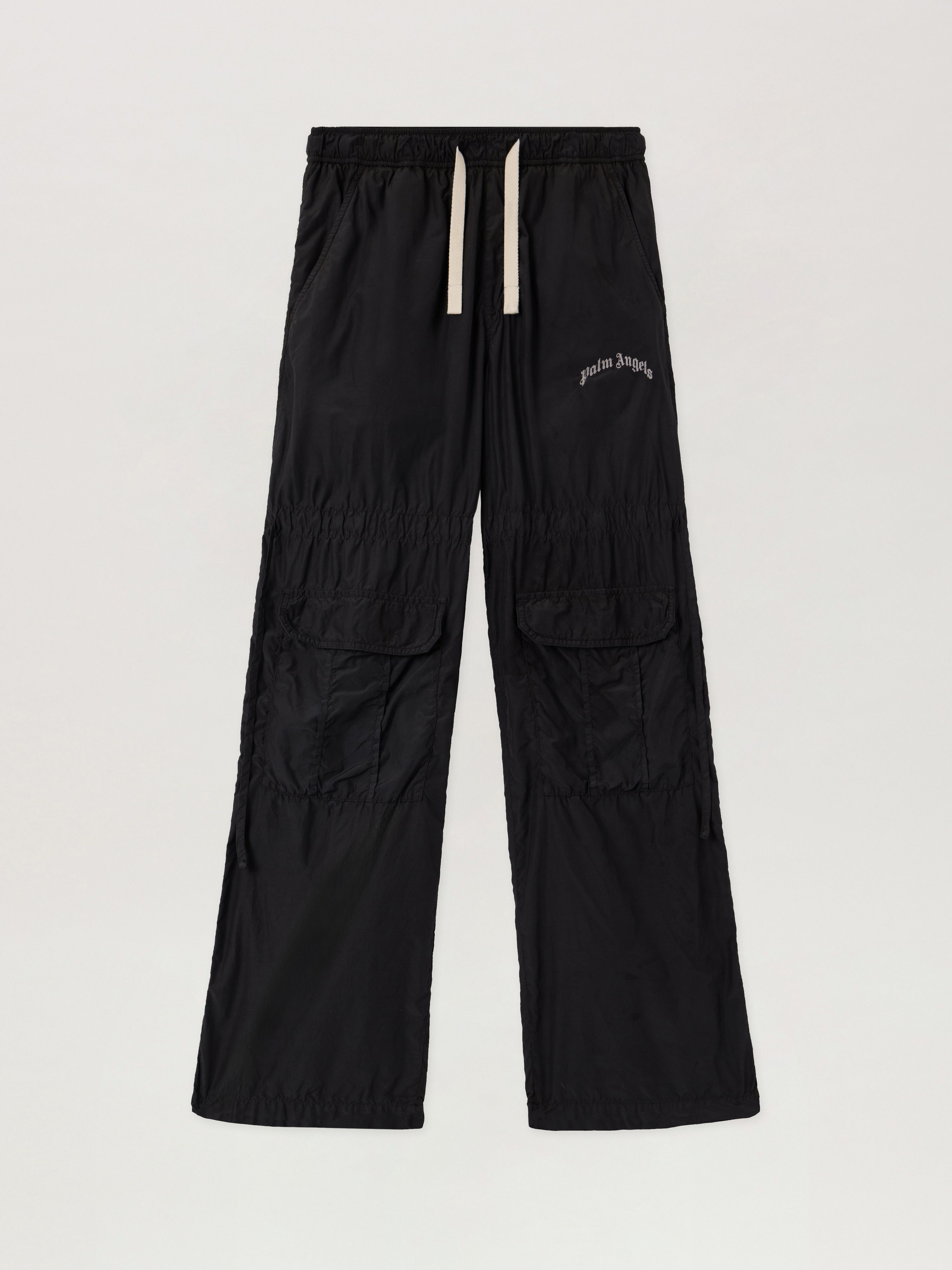 Curved Logo Draws Cargo Pants Man  Black Off White