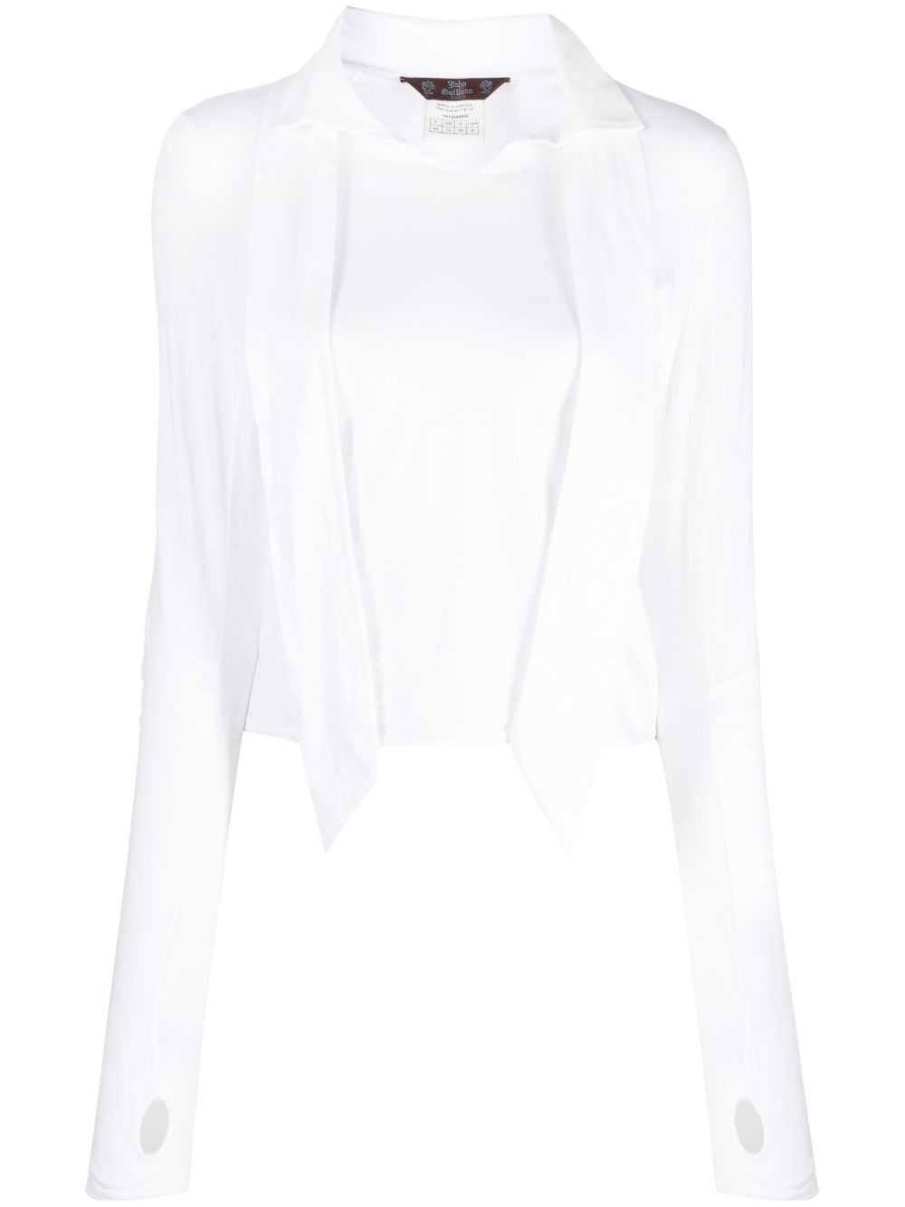 1990 bow-detail cotton blouse - White