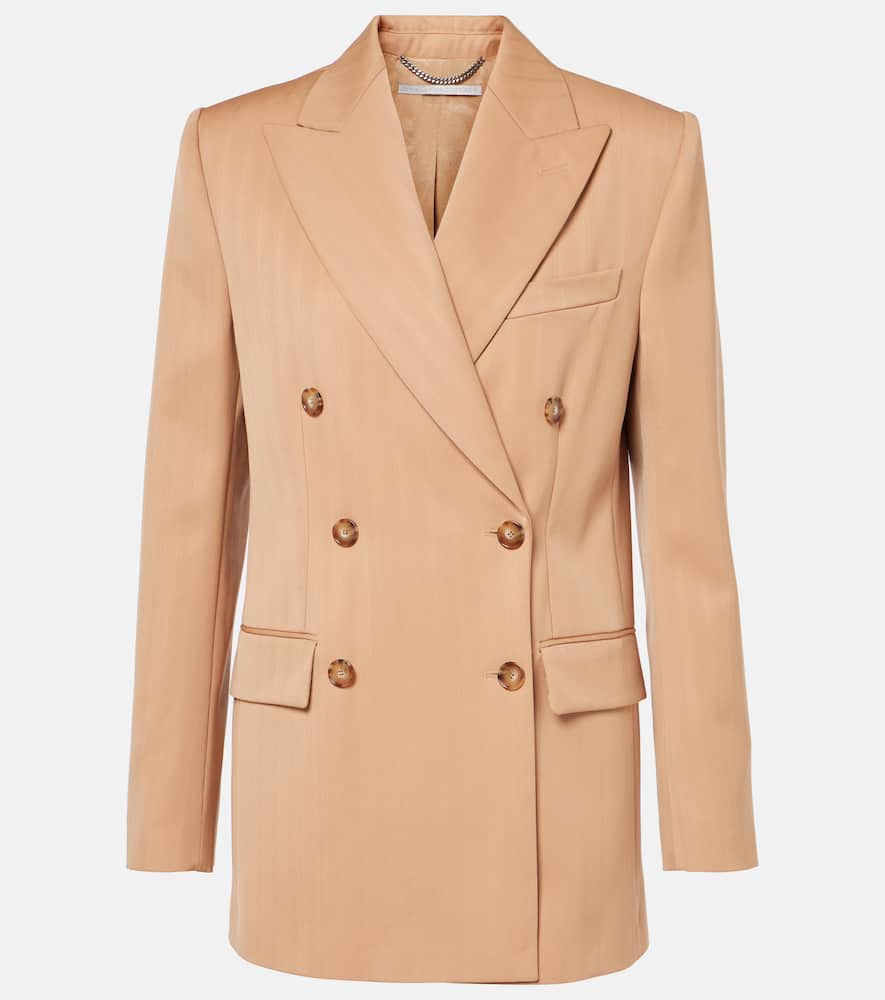 Striped double-breasted wool blazer