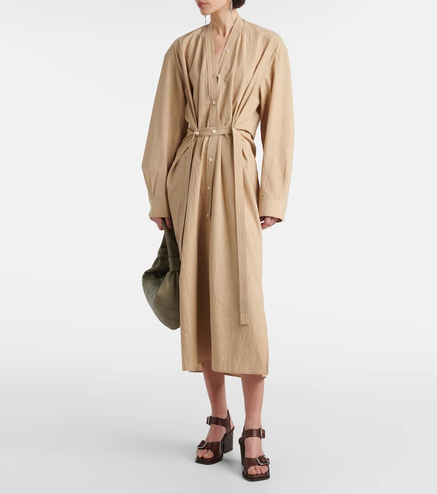 Belted cotton shirt dress