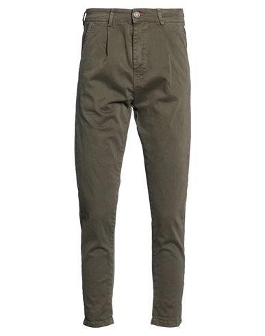 Man Pants Military green Size 28 Cotton, Elastane