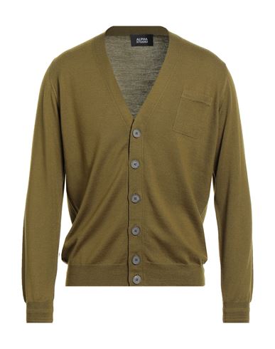 Man Cardigan Military green Size 40 Merino Wool